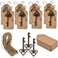 WOWOSS 50 Juego de abrebotellas de decoración de boda con etiquetas de tarjeta vintage y cuerda de cáñamo para invitados…
